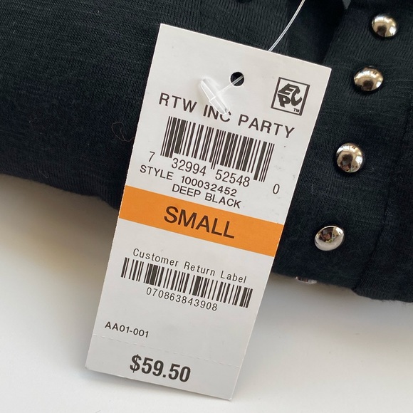 INC Studded Cold-Shoulder Rayon Blk shirt S - Picture 7 of 7